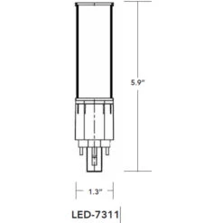 840 Lumens - 7 Watt - 2700 Kelvin - LED PL Lamp -Christmas Lights Store data 1019
