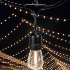 48 Ft. Patio String Lights - (16) Incandescent S14 Bulbs Included 9 48 Ft. Patio String Lights - (16) Incandescent S14 Bulbs Included -Christmas Lights Store data 1100