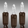 LED Christmas String Lights - 11 Ft. - (50) Faceted Pure White Mini Light LED's - 2.5 In. Bulb Spacing - Brown Wire -Christmas Lights Store data 1105
