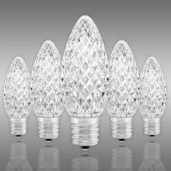 (NEW Technology) C9 - Pure White - Faceted LED - VividCore Premium - 50% Brighter