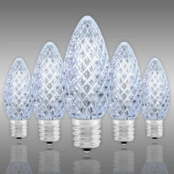(NEW Technology) C9 - Cool White - Faceted LED - VividCore Premium - 50% Brighter