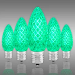(NEW Technology) C9 - Green - Faceted LED - VividCore Premium - 50% Brighter
