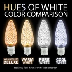(NEW Technology) C7 - Cool White - Faceted LED - VividCore Premium - 50% Brighter -Christmas Lights Store data 51