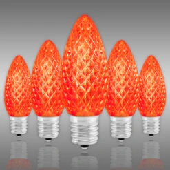 (NEW Technology) C9 - Orange - Faceted LED - VividCore Premium - 50% Brighter